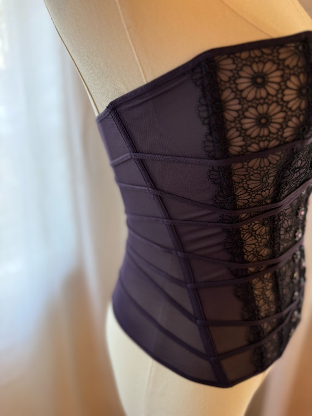 Vintage Y2K Purple Jeweled Corset - Picture 7 of 9